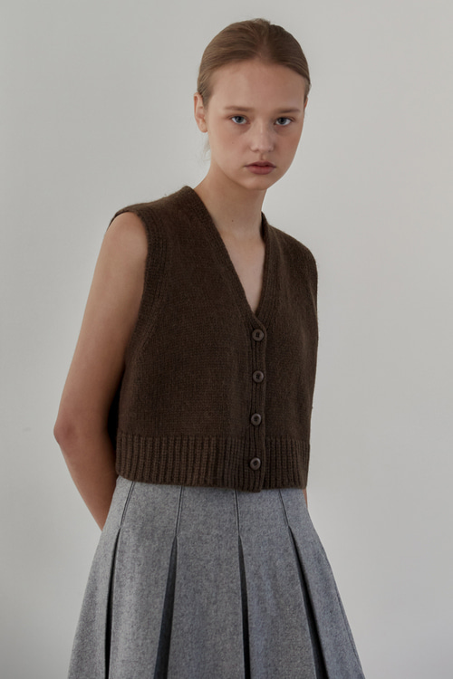 Angella vest knit - Brown